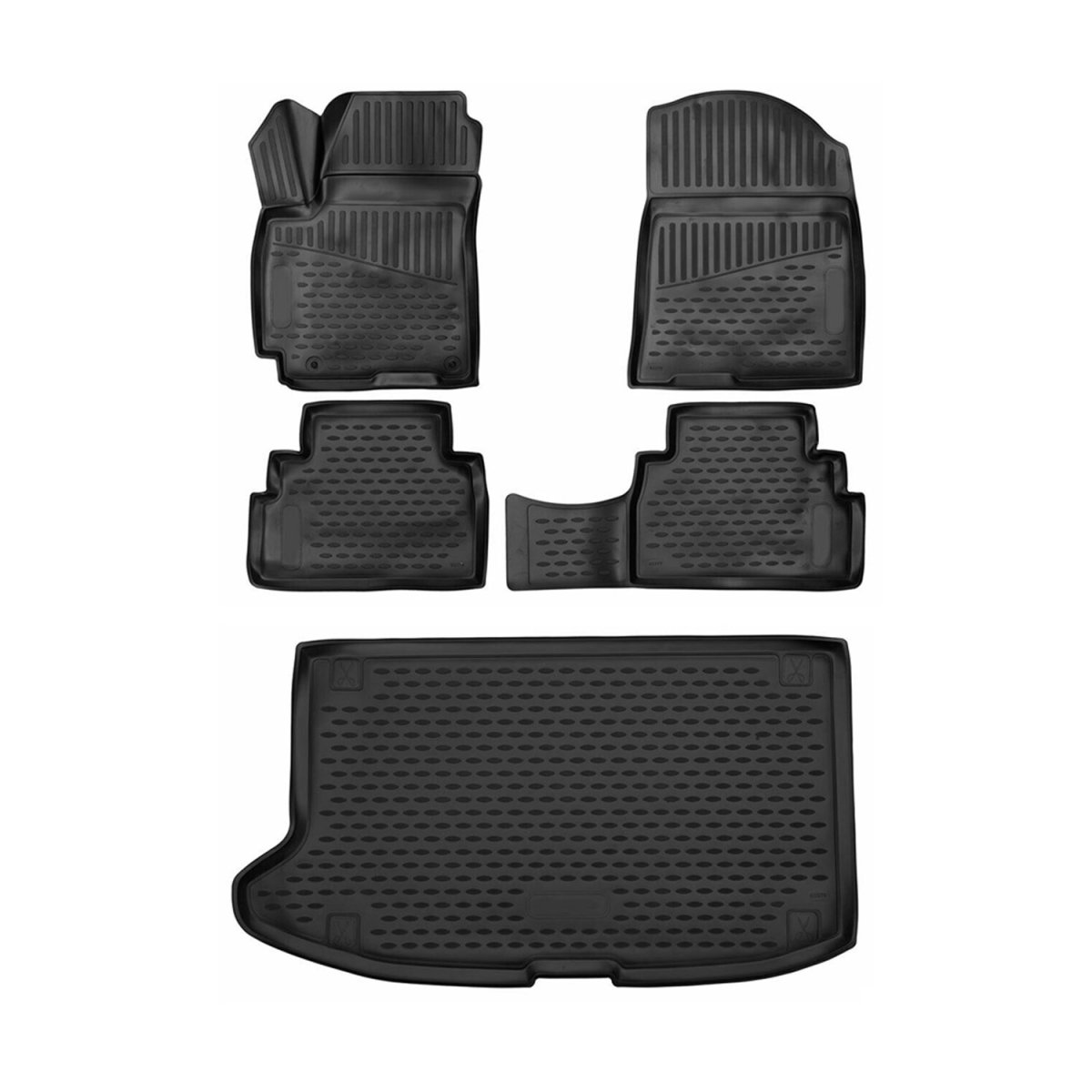 Kia Soul Floor-Trunk Mats - Omac - 3D - Black - 2020-2025